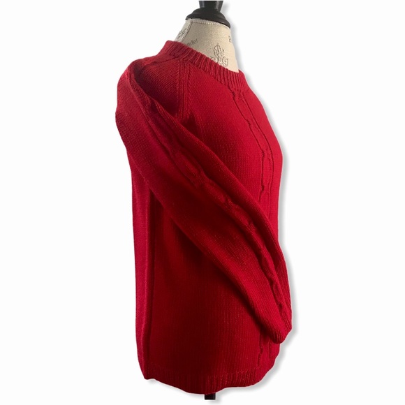 HANDMADE Vibrant Red Knit Sweater Made By Grandma - Picture 3 of 9